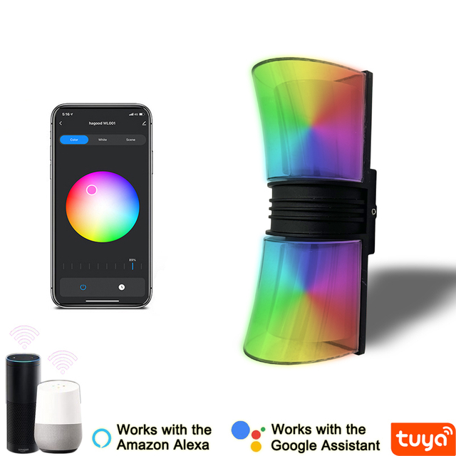 9W APP Control RGBW Home Bar Hotel Dekorative Wifi Smart APP Wandleuchten Outdoor LED Wandleuchten