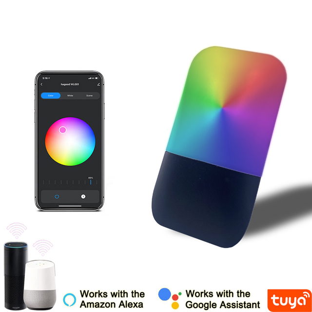 9W Tuya APP-Steuerung Wandleuchte LED-Licht App-Steuerung App-Steuerung Licht App-gesteuerte LED-Leuchten Rainbow Bean Wandleuchte Intelligente Wandleuchte