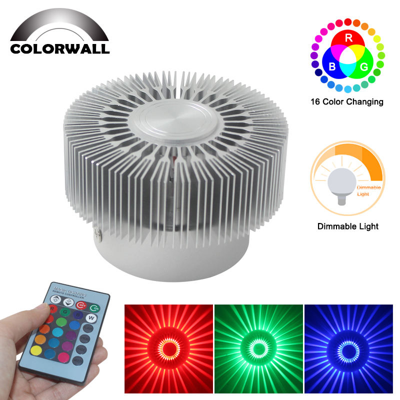 3W Sonnenblumen-Wandleuchte, eingebettetes RGB mit Controller für Innen-Hotel-Dekorationswandleuchte