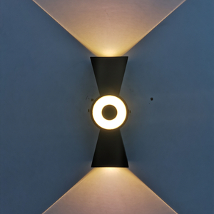6W Outdoor Wasserdichte Wandleuchte in chinesischer Knotenform, COB-Chip, Auf- und Ab-Wandleuchte, Aluminium, IP65, Wandleuchte, quadratisch, Veranda, Garten