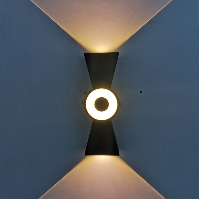 6W Outdoor Wasserdichte Wandleuchte in chinesischer Knotenform, COB-Chip, Auf- und Ab-Wandleuchte, Aluminium, IP65, Wandleuchte, quadratisch, Veranda, Garten