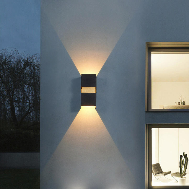 2023 wasserdichte Outdoor Wand Lampe LED Lange Wand Lampe IP65 Aluminium Licht Garten Villa Veranda Wandleuchte Licht 110V 220V Wandleuchte Leuchte