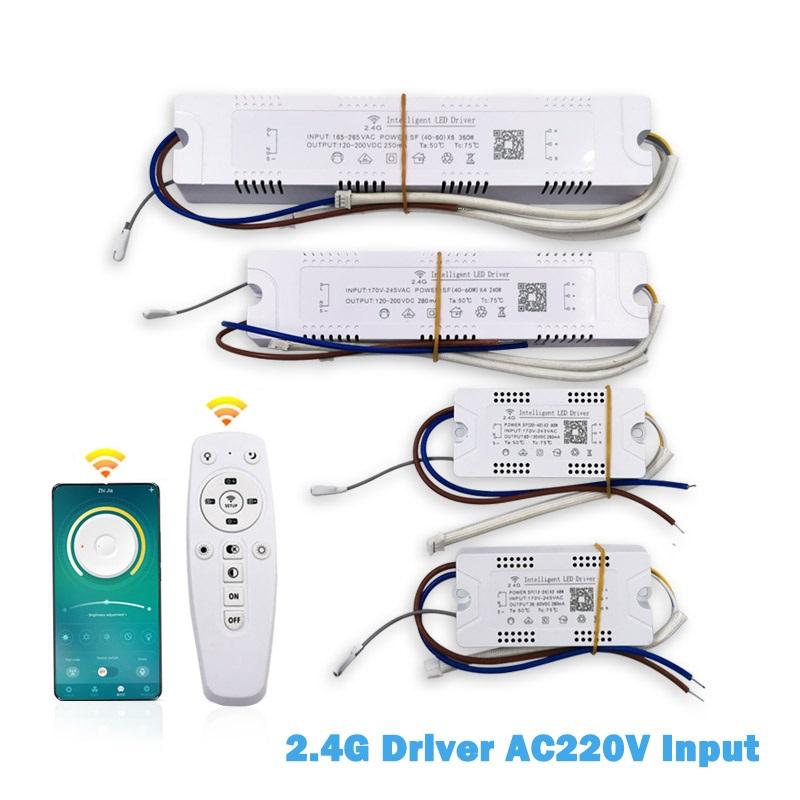 APP-Steuerung LED-Treiber 2,4G Fernbedienung intelligenter LED-Transformator (20-40W)X2 (40-60W)X2 für dimmbaren, farbwechselbaren Kronleuchter