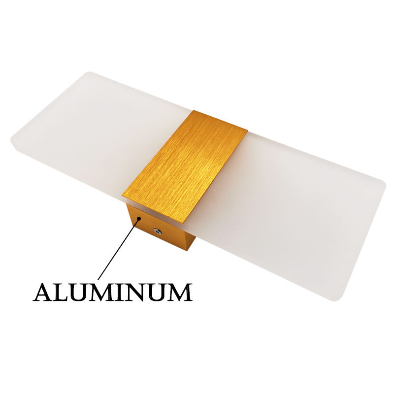 Hochwertige Lampen-Innenwandleuchten mit Stückliste/One-Stop-Service. Rechtwinklige goldene Acryl-Wandleuchte