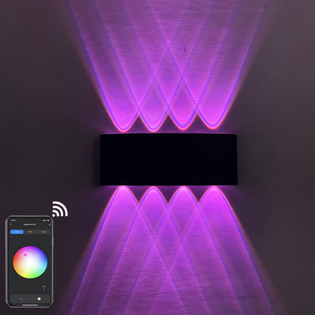 2022 Tuya APP Smart Home WiFi APP Gesteuert 85-265V RGBW IP65 Aluminium Wasserdichte Led Garten Lampe Smart led Outdoor Up Und Down Wand Licht