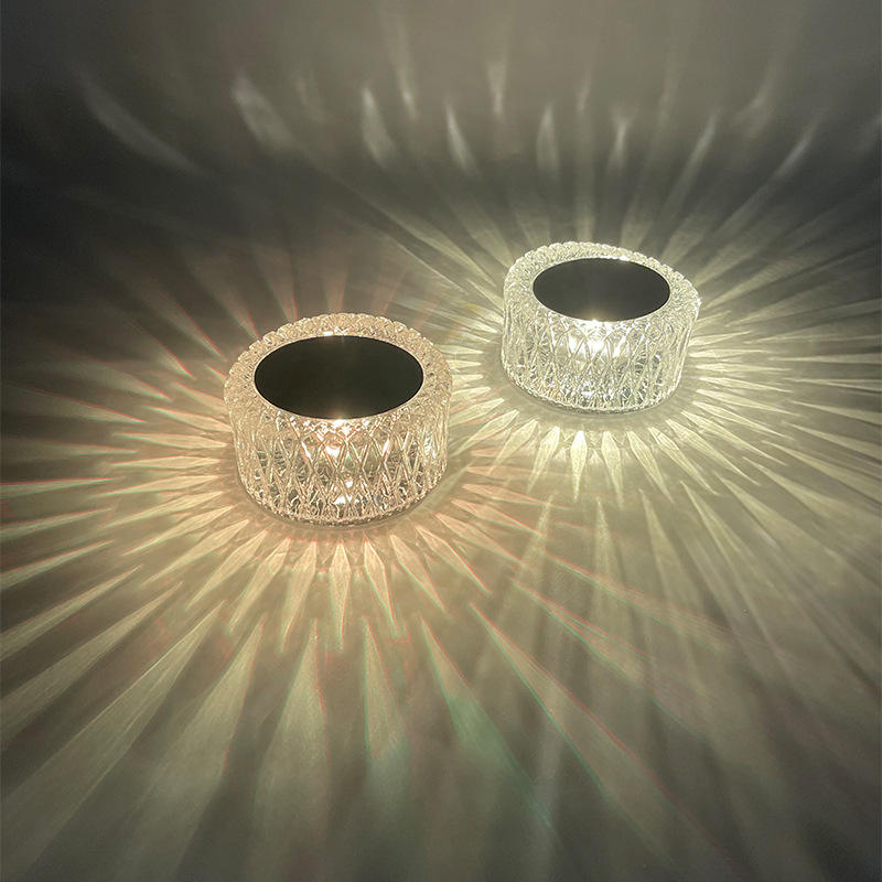 Rose Kristall Tischlampe Schlafzimmer USB Lade Nachttisch Romantisches Nachtlicht Touch Control Tischlampe Blütenblatt Atmosphäre Geschirr Innen Mehrfarbig