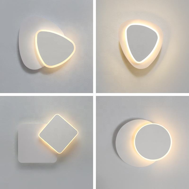 Quadratische LED-Wandleuchte für Schlafzimmer, Wohnzimmer, weiß, schwarz, Wandleuchte, 360 Grad drehbar, Metall, 18 W/24 W