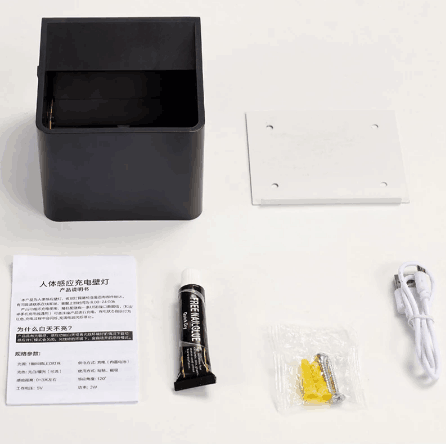 Wandlampe mit Induktionssensor, USB-Aufladung, wiederaufladbare LED-Wandleuchte, magnetisch, mit 2000 mAh batteriebetrieben