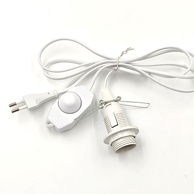 EU-Stecker, Vintage-Netzkabel, Leitungsschalter und E14-Lampenfassung, gedrehtes Drahtkabel, Lampenfassung, Himalaya-Salzstecker, 301, dimmbar