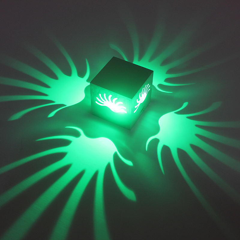 Ausgefallene 3-W-Aluminium-RGB-Wandleuchte für Kunstgalerie-Dekoration, vordere Balkonlampe, Veranda-Licht