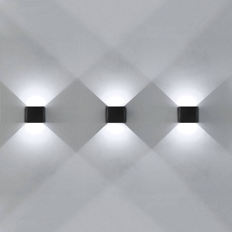 12W IP65 Außenbeleuchtung Moderne Wandleuchte Innen Wasserdichte LED Wandleuchte Wohnzimmer Licht quadratische LED-Wandleuchte