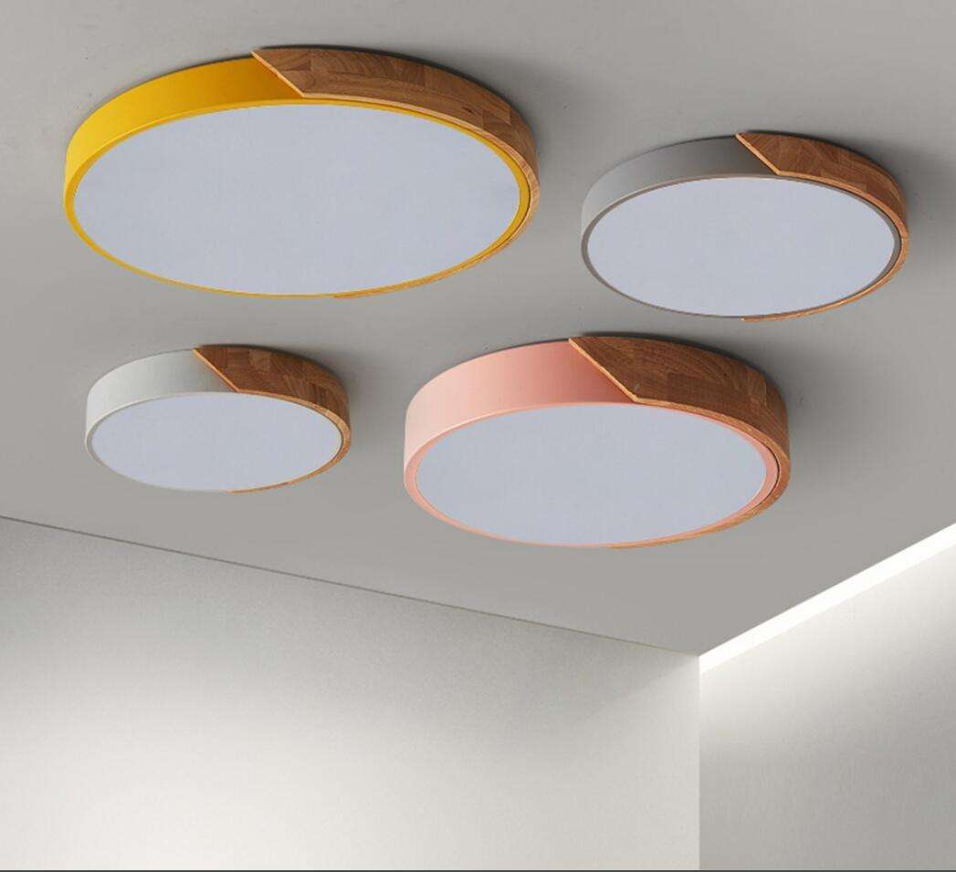 Moderne Aufputz-Schlafzimmer-Wohnzimmer-Hausbeleuchtung, runde rosa-schwarze Deckenleuchte, LED-Deckenleuchte, LED-Deckenleuchte