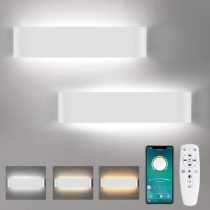 Intelligente LED-Lampe nach oben und unten, 2,4 G, lange Wandleuchte mit Controller, Innenwandleuchte, LED-Wandleuchte mit drei Farbtemperaturen