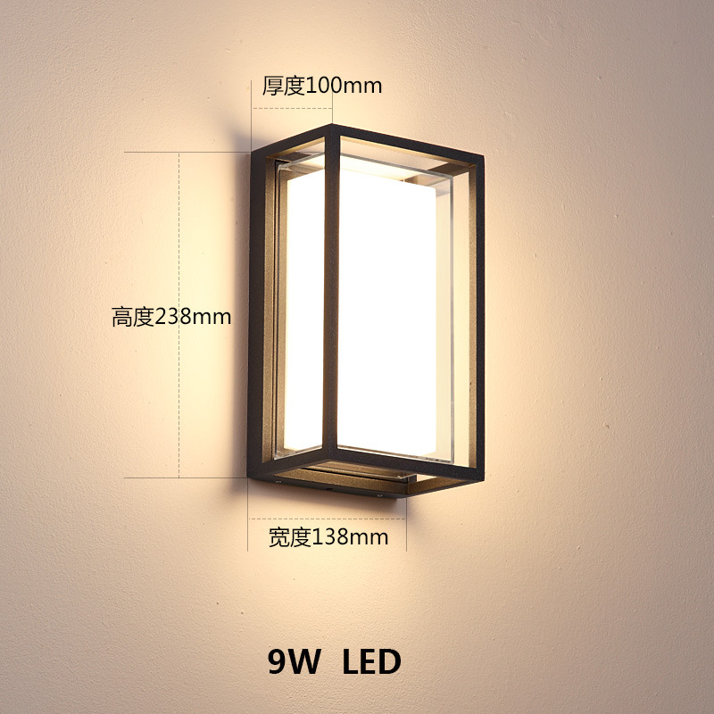 Moderne, minimalistische LED-Wandleuchte aus Acryl, wasserdicht, IP65, 9 W, für den Innen- und Außenbereich, LED-Wandleuchte für Garten, Straßenbeleuchtung, abstrakt