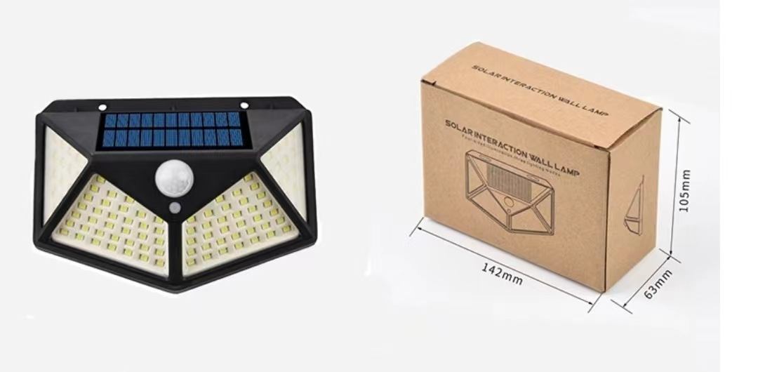 Beste Outdoor Hinterhof Garten Treppe Wasserdicht IP67 Solar Power 4 Seiten Beleuchtung Wand Lampe 100LED Motion Sensor Led Solar licht