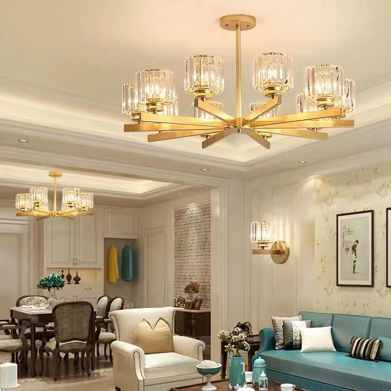 70W moderne Kronleuchter Kristall-Kronleuchter Schlafzimmer Deckenleuchten Schwarze LED-Pendelleuchte Nordic Design Aluminium Moderne leuchtende Lampe Beleuchtung Wohnzimmer Packraum Deckenleuchte