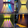 LED-Lampe, Solar-Wandleuchte, Outdoor, Veranda, Garten, wasserdichte Wandleuchte, nach oben und unten leuchtend