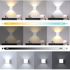 Quadratische LED-Wandleuchten für den Außenbereich, Gang, Korridor, dimmbar, mehrfarbig, Up-Down-Lampe mit Bewegungssensor für Wand, KTV, Bar, Schlafzimmer