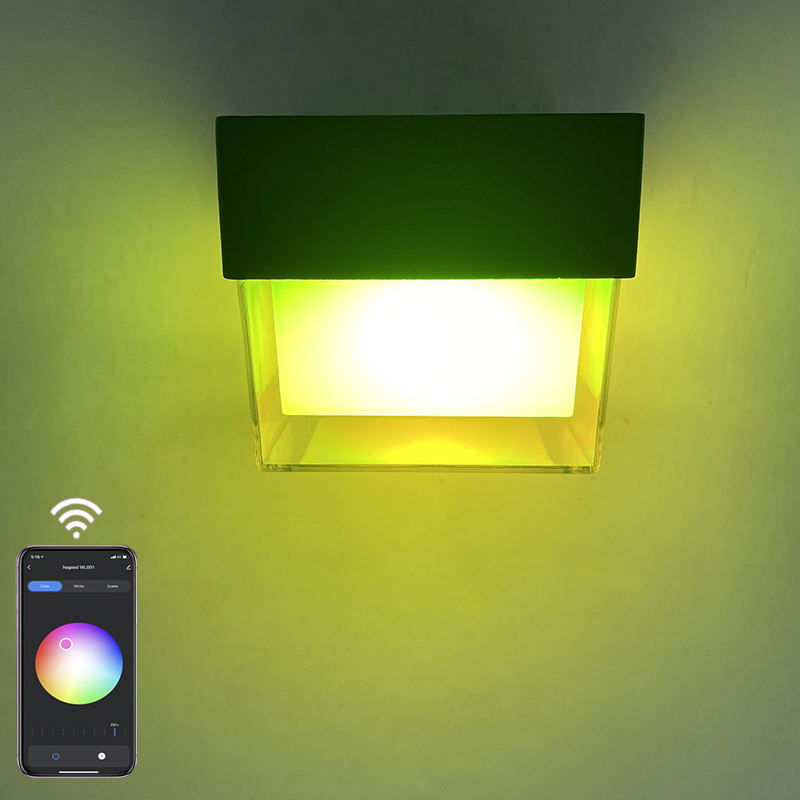 2023 Tuya APP Controle LED Intelligente Wand Lampe IP65 Wasserdichte Bunte Modische Dekorative Wand Lampe