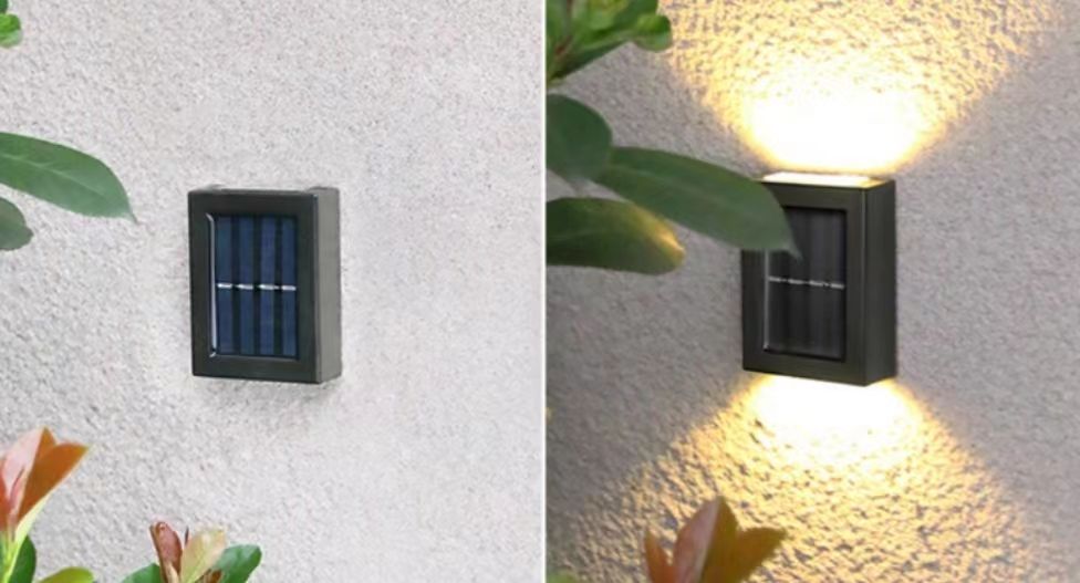 Solar-Wandleuchte, intelligente Lampe, wasserdichte Außenwandleuchte, Auf- und Ab-Treppen-Wandleuchte, Solarleuchte, Nachtlicht
