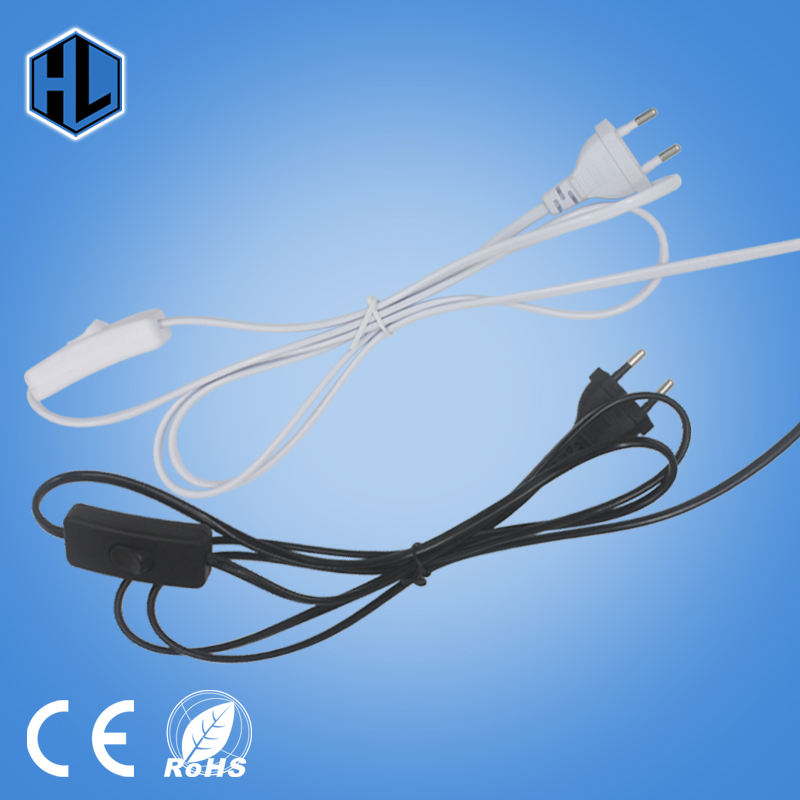 1,8 m langes Leitungskabel 303 Ein-/Aus-Netzkabel für LED-Lampe mit Knopfschalter, EU-Stecker, Lichtschaltung, transparente Drahtverlängerung