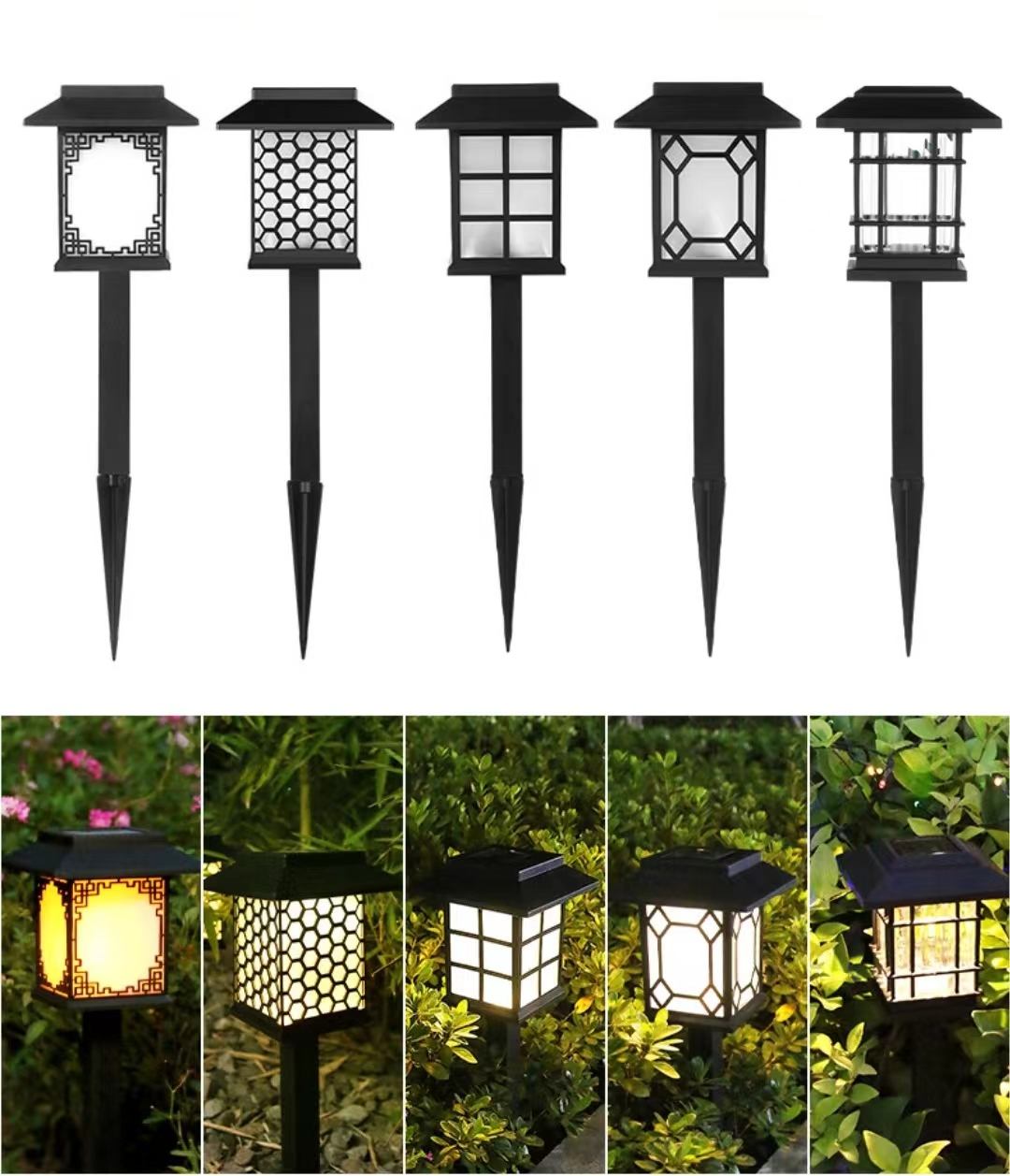 5LED Solar Hof Lampe Rasen Boden Lampe Garten Solar Lampe Garten Spalier im Freien antike Raum Licht Dekoration amerikanischen Stil 