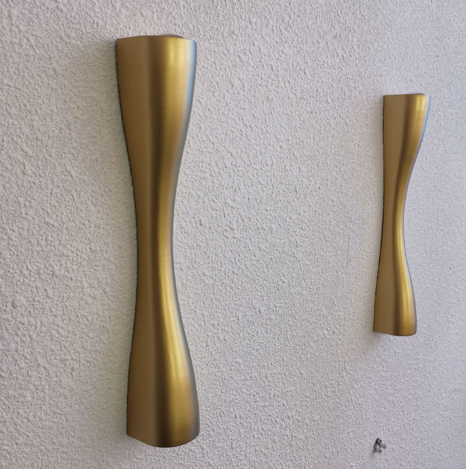 6W Garten-Wandleuchte, moderne Hof-Villa-Wandleuchte, Garten im Freien, nach oben und unten, Doppelkopflampe, goldene Trompete, wasserdichte LED-Wandleuchte für den Außenbereich