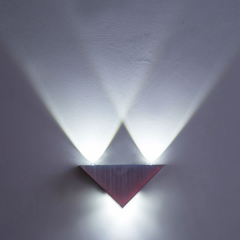 Dreieckige 3-W-Splitter-LED-Wandleuchte für Innenbeleuchtung, AC85-265V, Beleuchtungskörper, Aluminium, kein Flimmern, ferngesteuerte Wandleuchten