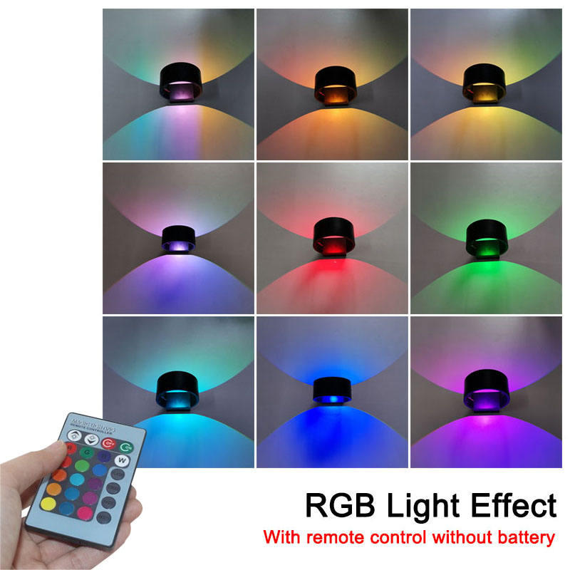 Moderne 3W 7W LED Wandlampe RGB Aluminium Runde LED Up and Down Wandlampe Nachttischlampen Schlafzimmer
