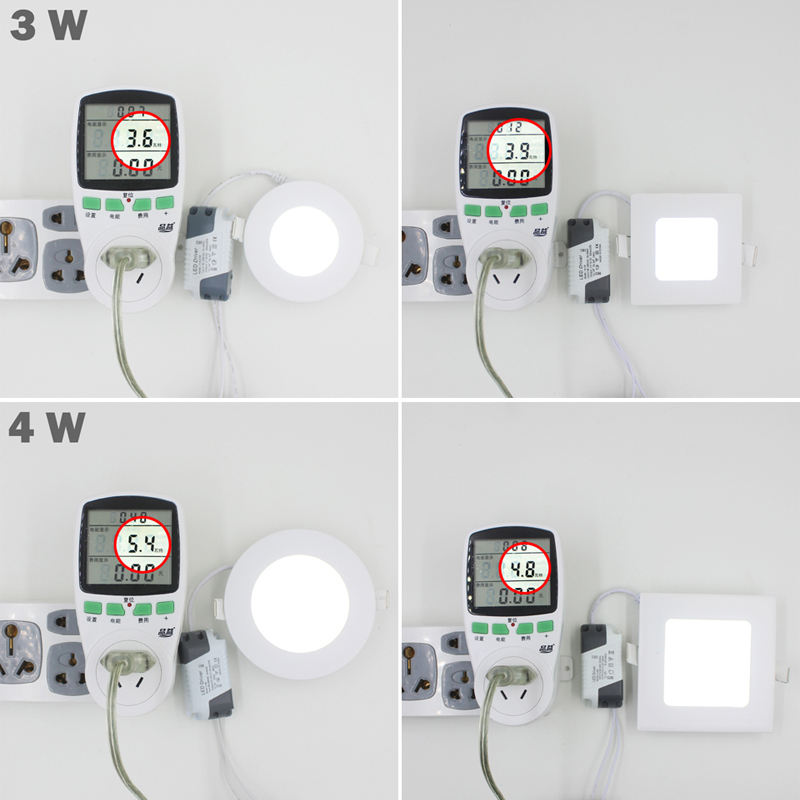 Ultradünnes LED-Panel-Downlight, echtes Vollwatt, 3 W, 4 W, 6 W, 9 W, 12 W, 15 W, 18 W, 24 W, runde/quadratische LED-Deckeneinbauleuchte