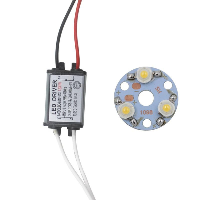 3 W Hochleistungs-Glühbirnenlampe mit LED-Treiberadapter, Treiber-Beleuchtungstransformator 280–300 mA