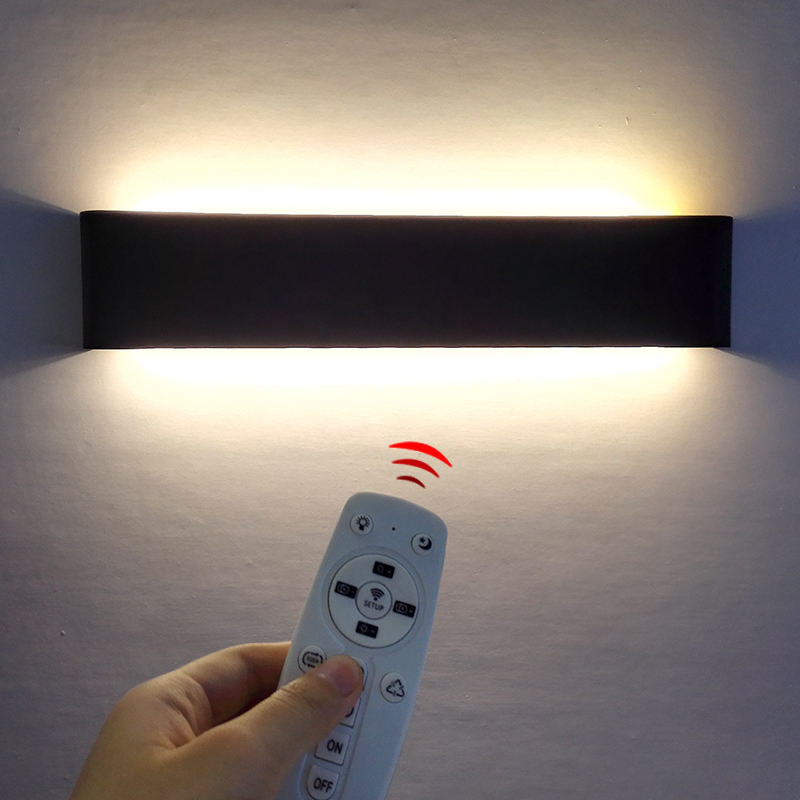 Heißer Verkauf Ed Aluminium Wand Lampe 2,4g Smart App Fernbedienung Streifen Oben Und Unten Wand Lampe Wohnzimmer TV hause Lampe Spiegel Vorne L