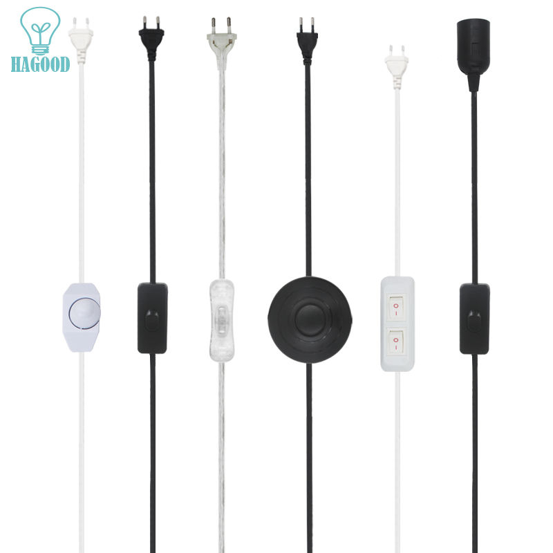 Leitungskabel 303/304/317/301 Dimmer-Netzkabel/Doppelknopfschalter EU-Steckerkabel für LED-Birne/Schreibtischleuchte, USA