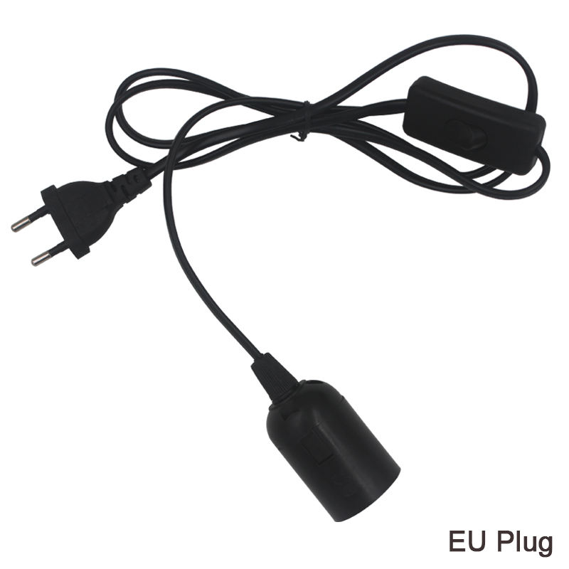 1,8 m langes Netzkabel, E27-Lampensockel, EU-Stecker mit Schaltkabel für hängende LED-Glühbirne, E27-Hängelampe, Fassungsfassung