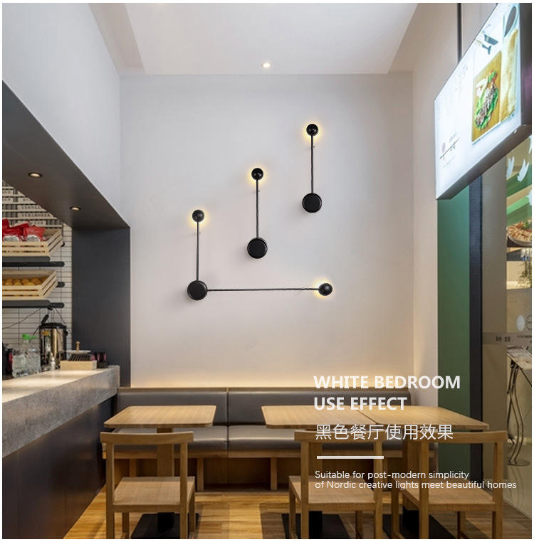 NEUE Kunst Dots Wandleuchte moderne LED Wohnzimmer Wandleuchte Nordic kreative Gangleuchten Schwarz Weiß Moderne Wandleuchte