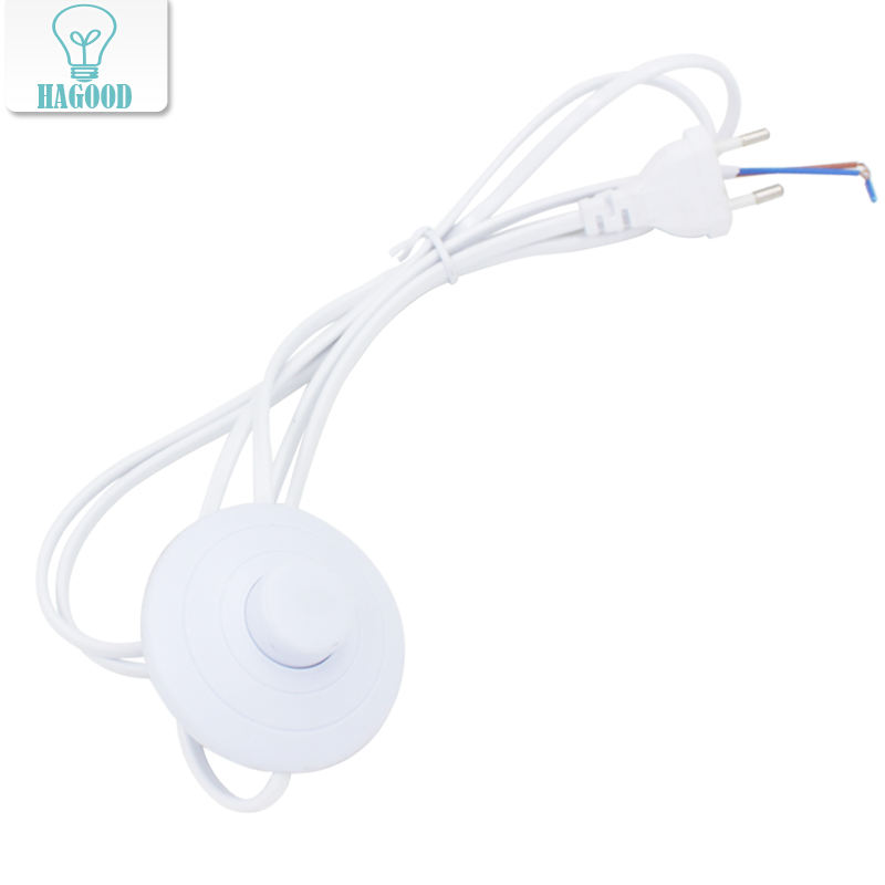 Netzkabel, 1,8 m, Ein-/Aus-Netzkabel für LED-Lampe mit 317-Tastenschalter, EU/US-Stecker, Lichtschaltung, weiße oder schwarze Kabelverlängerung