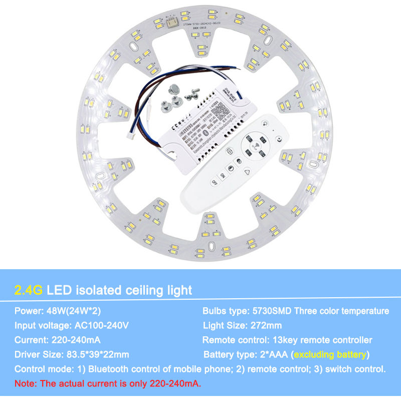 Intelligente 2,4-G-Ersatzlichtquellenoberfläche für Fernbedienung, Kronleuchter, Deckenleuchte, LED-Downlight, Deckenleuchte-Controller