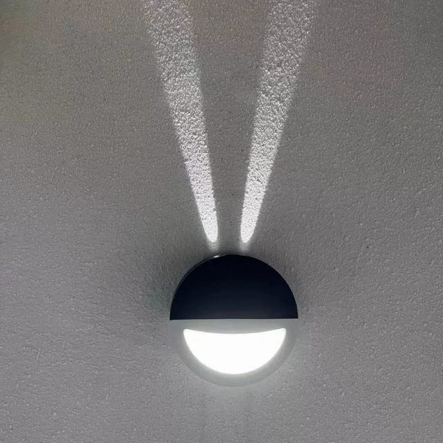 Halbe Sonne, rundes Sternlicht, LED-Wandleuchte, Innenleuchte, Beleuchtung, weiße Außenwandleuchte, kommerzielle Wandleuchter im Freien über der Gartenwandleuchte