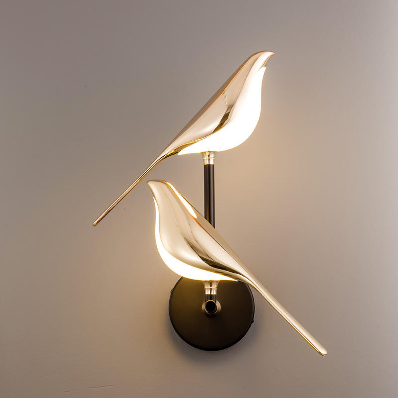 Hotelwandleuchte IP20 Led Stair Wall Light 3W Indoor Gold Luminous Chip Nachtlampje Applique Bird Nachttischlampe Unique Night