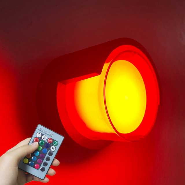 Neue 5W wasserdichte Acryl-Art-Deco-Wand-LED-Leuchte Außenbeleuchtung Wandleuchte RGB mit Fernbedienung