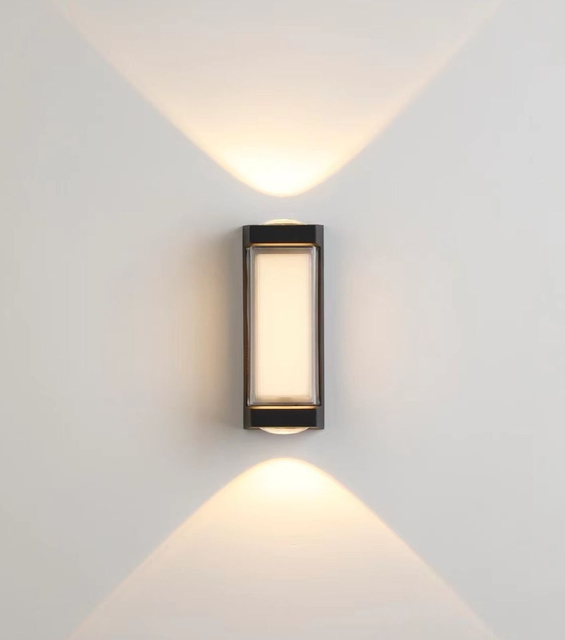 Wasserdichte LED-Wandleuchte, dekorative Gartenleuchten, Aluminium, nach oben und unten gerichtete Außenwandleuchte, LED-Wandleuchte montiert