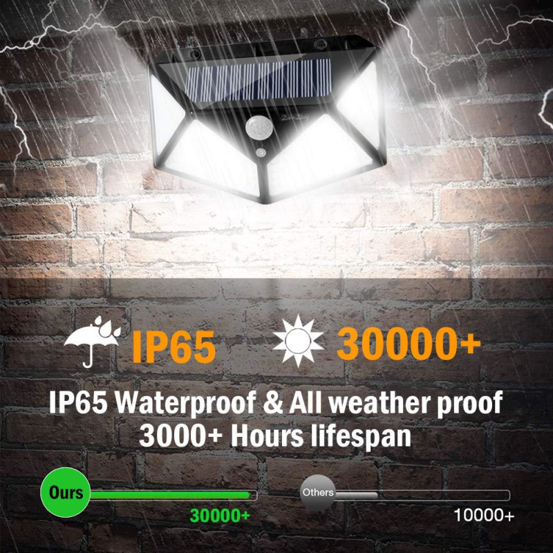 100 LED ip65 Solar Licht Outdoor Solar Lampe PIR Motion Sensor Wand Licht Wasserdichte Solar Powered Sonnenlicht Für Garten Dekoration