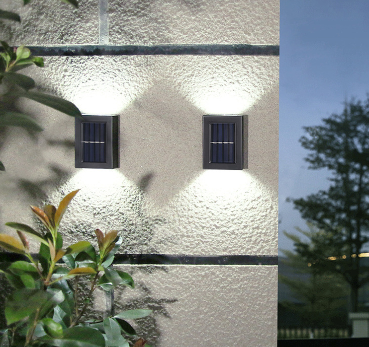 Solar-Wandleuchte, Außendekoration, Garten, Innenhof, Zuhause, wasserdicht, nach oben und unten leuchtende Wandleuchte, Außenwandfluter-Lampe