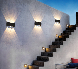 LED Outdoor Doppel Kopf Up Und Down Licht Arc Wand Lampe Gang Treppe Korridor Balkon Im Freien Wasserdichte Wand Lampe