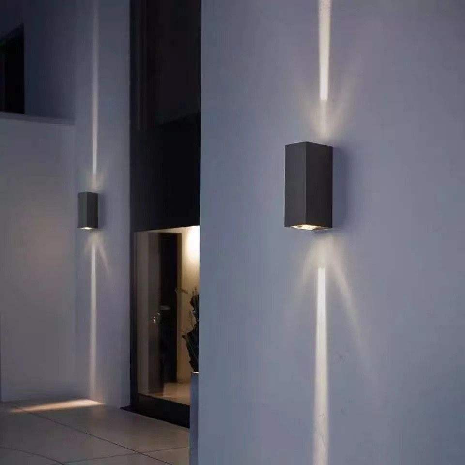 Moderne LED-Lampe, schwarzes Muschellicht, wasserdichte Wandleuchte und Nachtlicht im Freien, Auf- und Ab-Wandleuchten für Zuhause