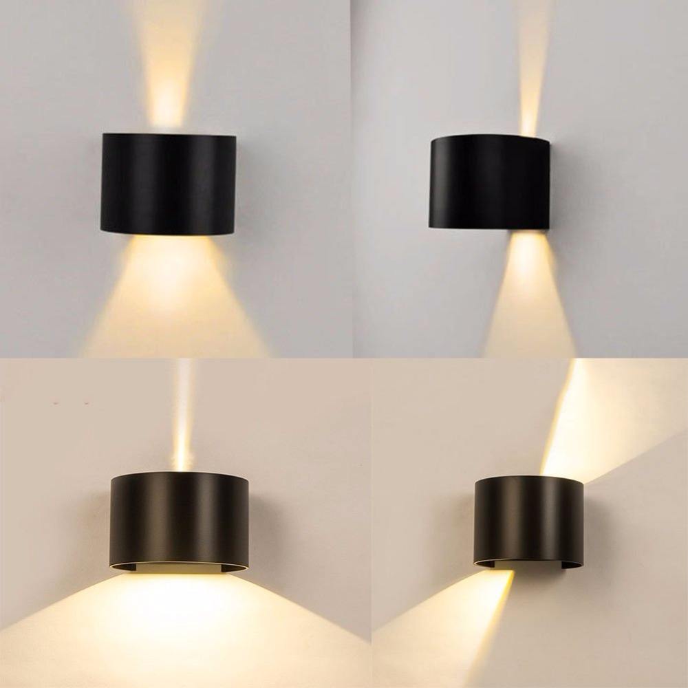 Hagood Neue halbkreisförmige wasserdichte Wandleuchte, 6 W, LED-Wandleuchte, Außenbeleuchtung, wasserdicht, IP65, verstellbare Beleuchtung