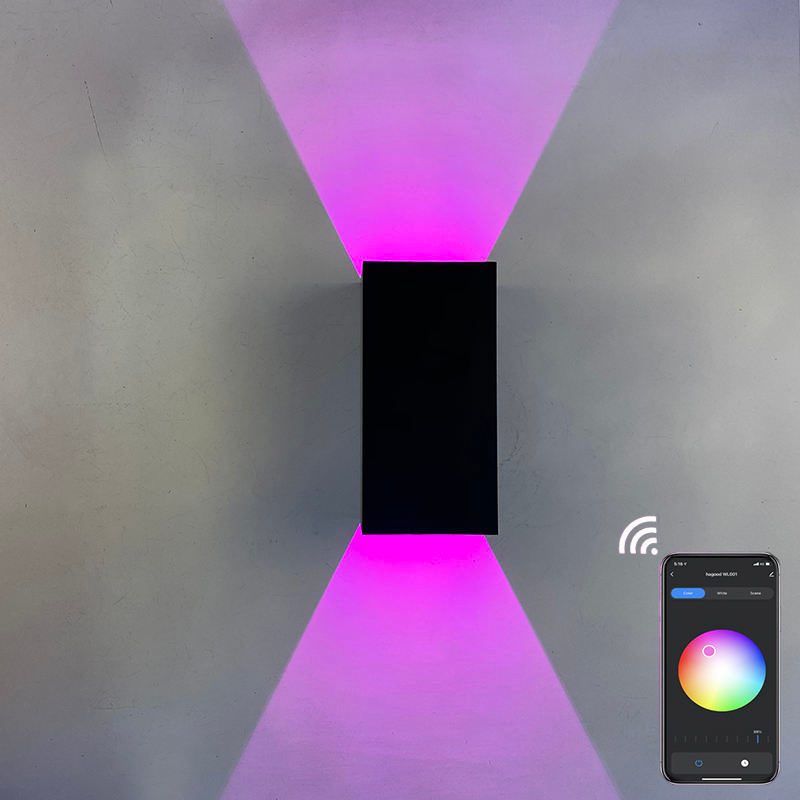 16 Farben APP-Steuerung Gartenleuchte Außerhalb Außen Haus Moderne wasserdichte Outdoor-LED-Wandleuchte Wandmontage