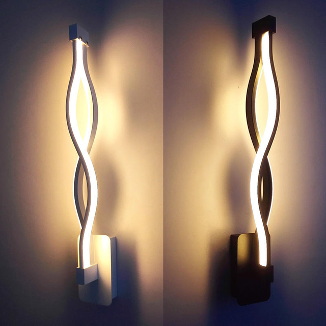 Moderne Schlafzimmerlampe, lange Wellenwandlampe und hochwertiges LED-Nachtlicht zum Fabrikpreis