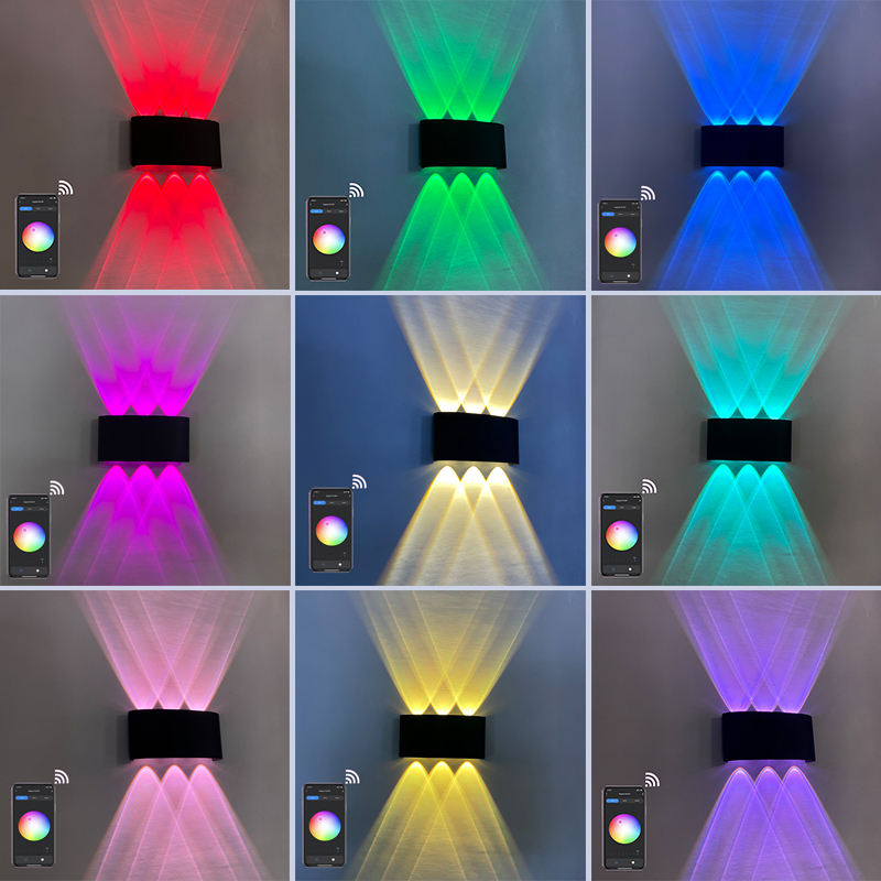 Outdoor Wand Licht APP Fernbedienung Bluetooth-kompatibel Dimmbare LED Wand Lampe RGB Verwendet Für Urlaub Dekoration AC85-265V