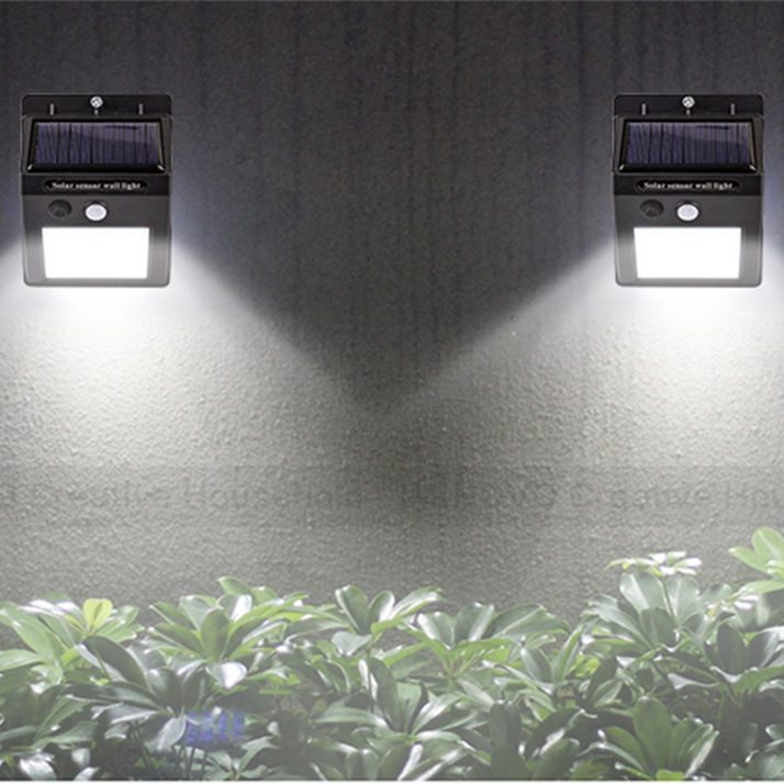 LED-Solarstromleuchte, 20 LEDs, Wandleuchte, PIR-Bewegungsmelder, wasserdichter Solarwarmwasserbereiter für den Außenbereich